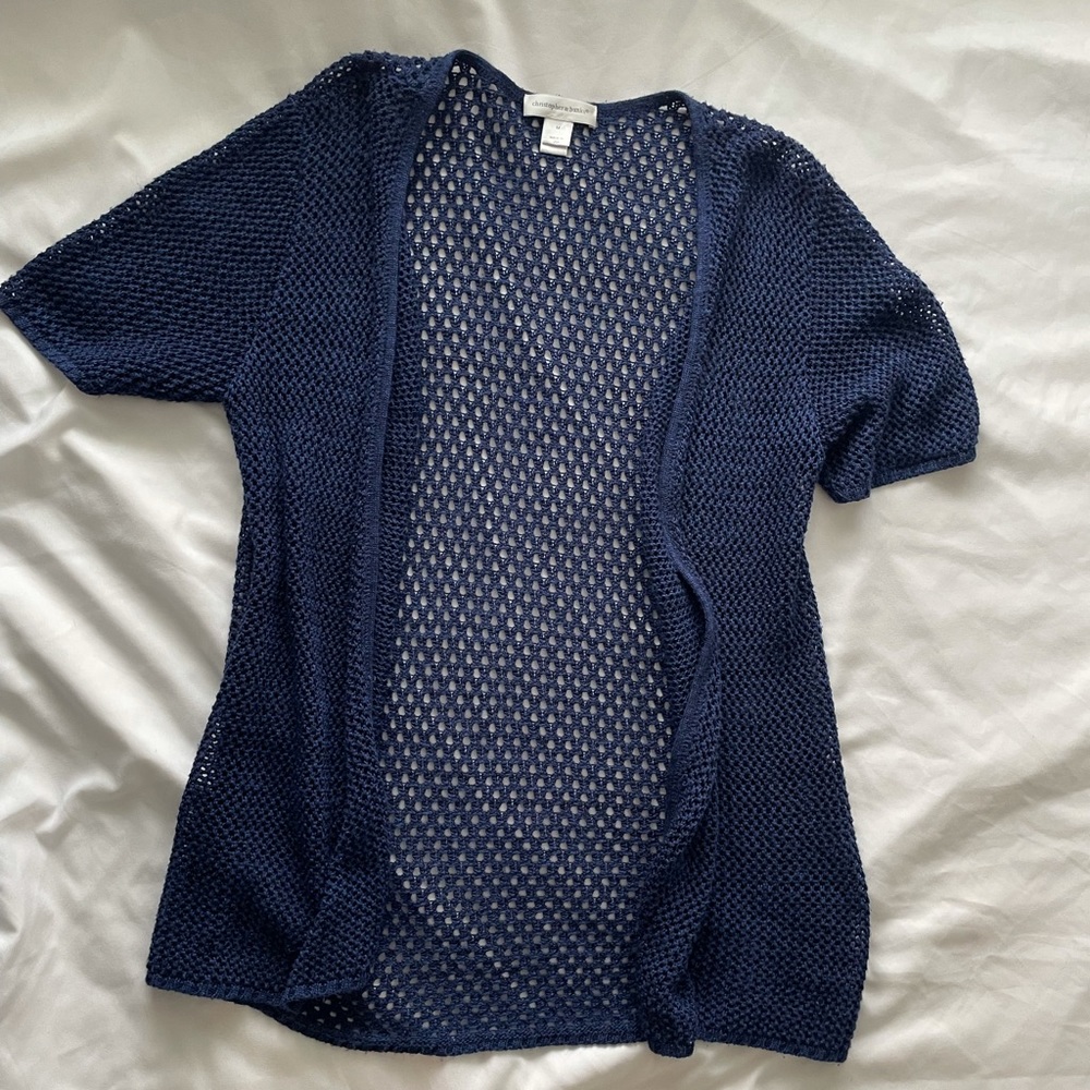 Ladies Navy Medium Cardigan